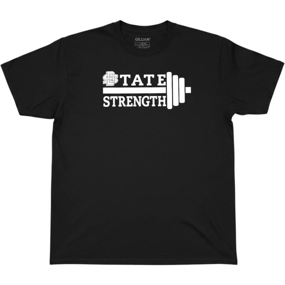 Gildan State Strength Tβ Shirt Black Gym Workout Mens XL DryBlend